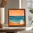 thumbnail image 2 of huayou Beach Sunset Ghost Framed Art, 7.87x7.87 inch, Halloween Wall Picture Ornament, Scenic Decor for Living Room, Tabletop Seasonal Layout, 2 of 7