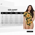 thumbnail image 2 of KLL Women 's Crew Neck Bodysuit Jumpsuits Vintage Black Plaid Sunflower Print Short onesies Stretch T Shirts, 2 of 5