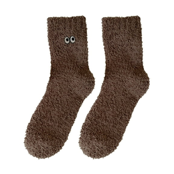 Panpant Socks for Women, Fuzzy Socks for Women Soft Winter Cozy Slipper Socks Cute Plush Warm Sleep Socks for Christmas Coffee One Size