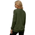 thumbnail image 4 of AHMOMEI Women's 250 Anniversary USA Shirt 1776-2026 USA 250th Anniversary Long Sleeve Waffle Knit Patriotic Sweatshirt for Women, 4 of 5