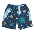 thumbnail image 4 of Bixox Men's Alpaca Astronaut in Space printing Casual Classic Fit Short Summer Beach Shorts, 4 of 6