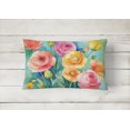 thumbnail image 2 of Ranunculus in Watercolor Fabric Decorative Pillow 12 in x 16 in, 2 of 4