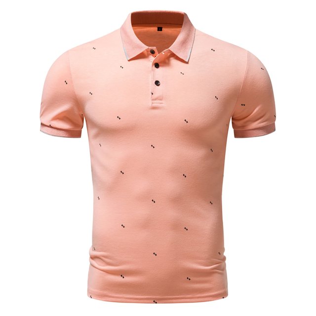 Blusa y camisa de manga corta con cuello vuelto para hombre, blusa informal con estampado de moda para hombre, blusa de manga corta con cuello vuelto para hombre