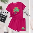 thumbnail image 6 of NAISIBABY Girls St Patrick's Day Outfit Set, Graphic Short Sleeve T-Shirt and Shorts 2-Piece Casual Fashion Festival Clothes Hot Pink 6T, 6 of 6