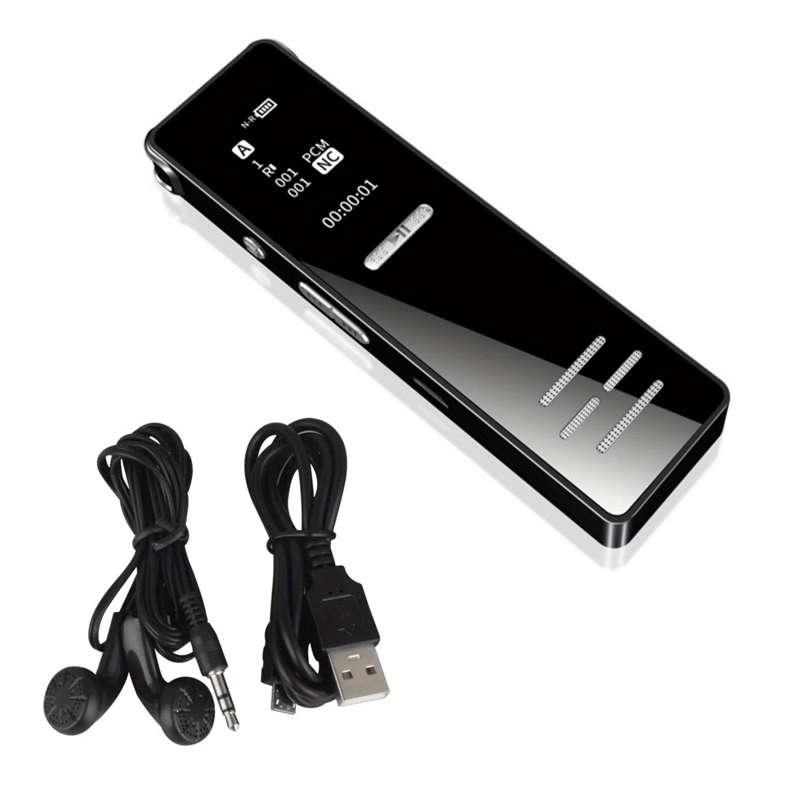 Compact 128GB Voice Recorder - OLED Screen HD Voice Activated Audio Device