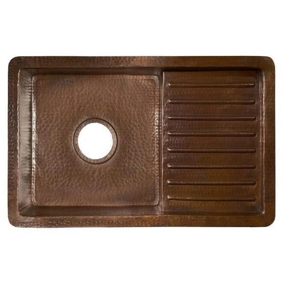 Native Trails CPS233 Cantina Pro 24" Undermount Single Basin Copper Bar Sink - Copper