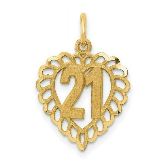 Finest Gold 14K Yellow Gold 21 in Heart Charm