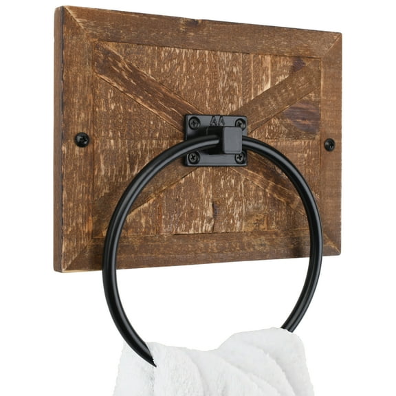 Autumn Alley Rustic Farmhouse Barn Wood Towel Ring Holder