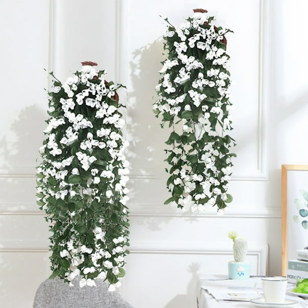 Decoración del hogar, cesta colgante artificial, decoración de pared, plantas falsas de poliéster para interiores, hogar, cocina, oficina, decoraciones, arreglo floral colgante realista, decoraciones