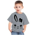 thumbnail image 5 of Zwiiyzr 2024 Toddler T-Shirt Bunny Face Doodle Easter Spring Time Flowers Great Gift Idea Easter Eggs Candy Basket Rabbit Cotton Tail Gray-140, 5 of 6