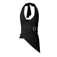 thumbnail image 4 of yueewhu Halter Tops for Women Asymmetrical V Neck Halter Backless Top Sleeveless Wrap Top Y2K Going Out Sexy Tops (Black, L), 4 of 7