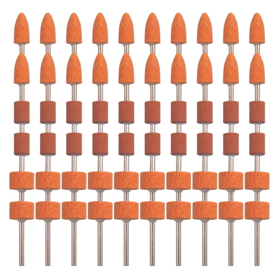 60 Pack Grinding Stone Set 1/8" Shank, 2 Shaped and 3 Sizes,Sanding Drill Bit for Rotary Tool Flap Wheel for Grinding, Polishing, Deburring Ferrous Metal
