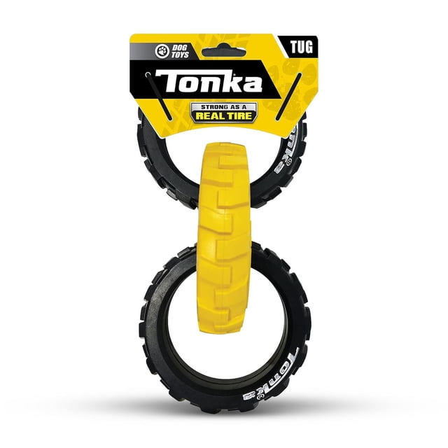 Juguete de Goma Tonka Amarillo Negro Ligero y Duradero para Perro Razas Medias y Grandes