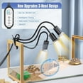thumbnail image 2 of Premium Double - Head Reptile Heat Lamp with Sturdy Clamp: Intelligent Cycle Timer UVA UVB Reptile Light for Optimal Care of Turtles, Bearded Dragons, Lizards & Beyond, 25W + 50W Dual - Bulb Set, 2 of 7