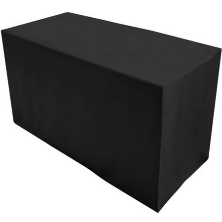Folding Table Cover, Fitted Tablecloth for 4-Foot Folding Table, Black
