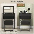 thumbnail image 4 of HOMCOM Ensemble de Coiffeuse avec Miroir Tabouret Bureau de Maquillage avec Dessus Rabattable pour Chambre, 4 of 10