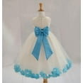 thumbnail image 3 of Ekidsbridal Satin Rose Petals Tulle Ivory Flower Girl Dress Junior Bridesmaid Gown Ballroom Pageant 302T 2, 3 of 3