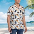 thumbnail image 3 of Fotbe Pirate Skull And Anchor Camisa Hawaiana para Hombre Unisex – Camisa Casual de Verano con Botones de Manga Corta de Algodón y Lino,Small, 3 of 7