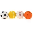 thumbnail image 4 of 4 Pack 2.4" Squeak Latex Puppy Dog Toy Ball Sports Balls Sets Fetch Interactive, 4 of 5