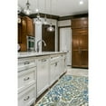thumbnail image 6 of HomeRoots 8' Ivory Blue And Green Floral Stain Resistant Runner Rug, 6 of 9
