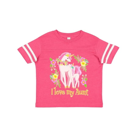 

Inktastic I Love My Aunt Unicorn with Pink and Yellow Flowers Gift Toddler Boy or Toddler Girl T-Shirt