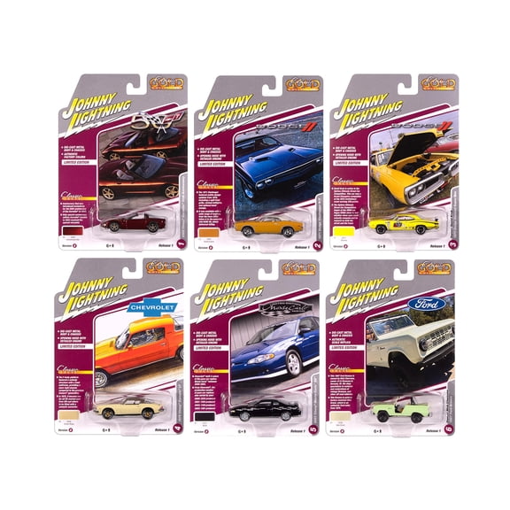 "Classic Gold Collection" 2025 Release 1 Set B of 6 Cars 1/64 Diecast Model Cars by Johnny Lightning