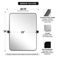 Moon Mirror 22"x30" Matte Black Pivot Mirror for Bathroom, Metal Frame
