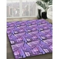 thumbnail image 3 of Ahgly Company Machine Washable Indoor Round Transitional Bright Lilac Purple Area Rugs, 4' Round, 3 of 7