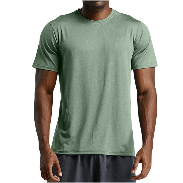 AherBiu Men's T-Shirts Quick Drying Stretch Athletic Tees Tops Lightweight Workout Gym Tshirts