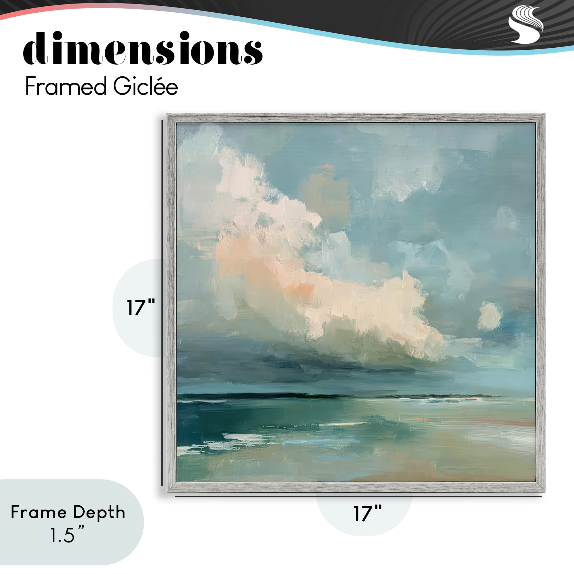 Stupell Industries Stormy Beach with Overhead Clouds Gray Framed Giclee Art, design by Kim Curinga