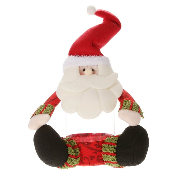 Lid santa claus festnight ornament jar cookie lovely candy plastic desktop gift box decor christmas Festnight Lovely Santa Claus Plastic Candy Cookie Jar Gift Box with Lid