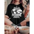 thumbnail image 1 of Chic Black & White Earth Print Tee for Women - Casual Crew Neck Short Sleeve, Stretchy Polyester Blend, Machine Washable - Perfect Summer Top, 1 of 6