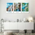 thumbnail image 2 of Hieng Vintage Travel Wall Art Canvas Italy Venice Amalfi Coast Pictures Set of 3 Blue Beach Posters Europe Landscape Painting Italian Decor Prints Living Room Bedroom Bathroom 16"x24" Framed, 2 of 5