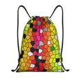 thumbnail image 1 of Saiise Colorful Tie Dye Stained Glass 1 Pattern Sports Drawstring Backpack - String Swim Gym Bag with Wet Proof Pocket for Women&Men-Medium, 1 of 6