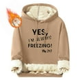 thumbnail image 2 of GA WEIHUA Mens Sherpa Lined Hoodie Heavy Weight Warm Winter Sweatshirts Fashion Drawstring Letter Pullover Tops Thermal Comfy Casual Pullover Shirts(Khaki,S), 2 of 5