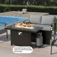 thumbnail image 6 of Gotland 9 Seats Outdoor Metal Patio Furniture Set with 55,000 BTU Gas Fire Pit Table w/Glass Wind Guard Patio Conversation Sectional Sofa Sets-Grey, 6 of 9