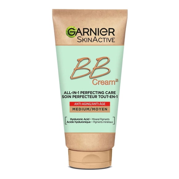 Garnier SkinActive BB Cream Anti-Aging with Hyaluronic Acid & Aloe, Medium/Dark, 50ml