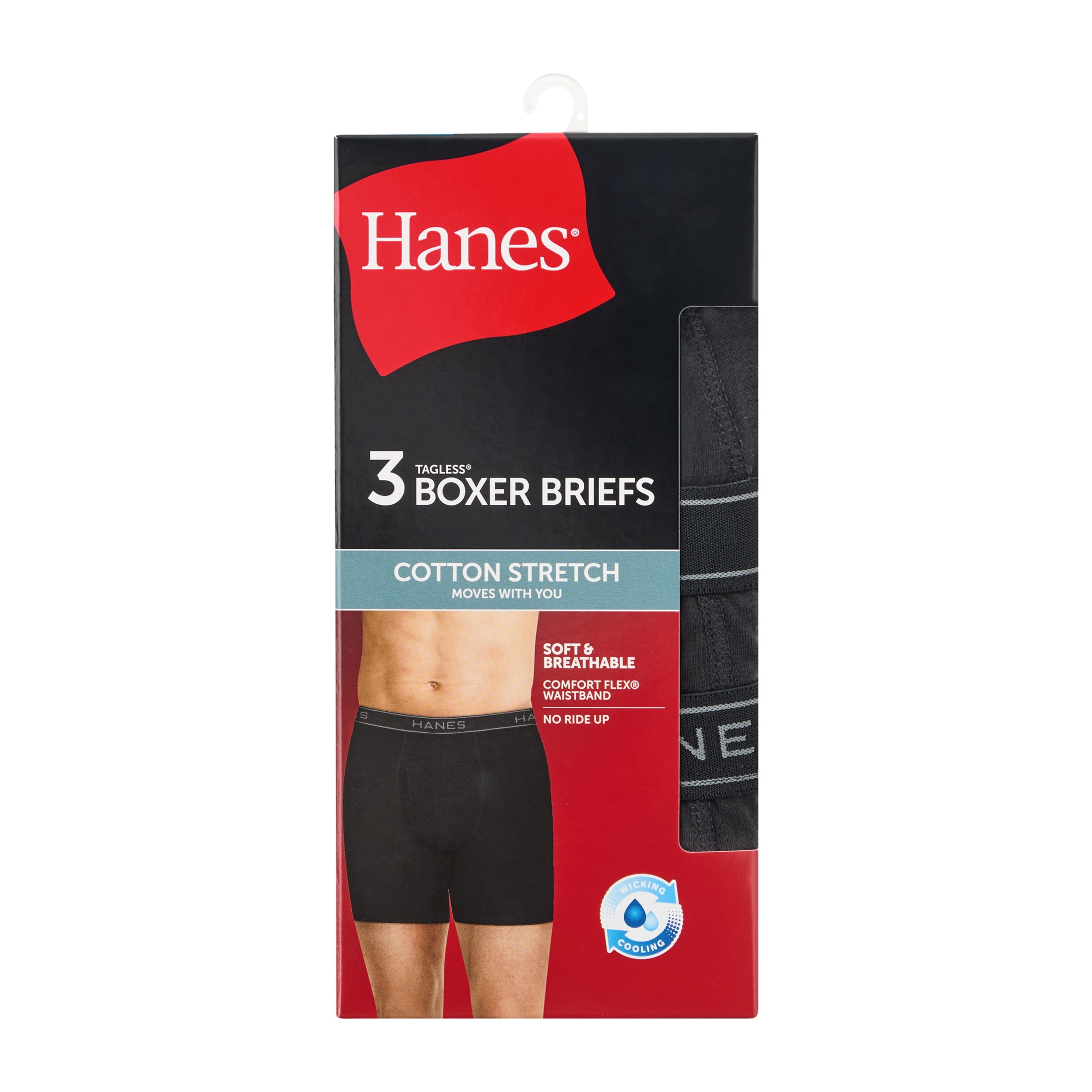 Hanes Mens Underwear Boxer Briefs, 3-Pack, Value Stretchy Boxer Brief Underwear for Men