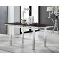 thumbnail image 2 of Furniturebox UK Enna 66.93-Inch Metal and Glass Indoor Extending Dining Table, Black & Chrome, 2 of 6
