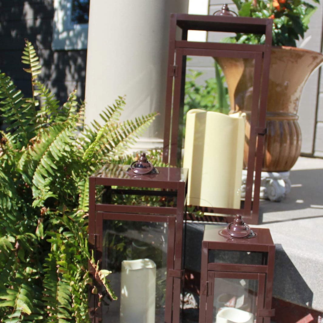 Pebble Lane Living Indoor/Outdoor Decorative Candle Lanterns, Set of 3