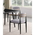 thumbnail image 4 of Modern Stylish 5pc Dining Set Black Sintered Stone Table and 4 Chairs Grey Fabric Uphlostered Luxury Dining Furniture, 4 of 7
