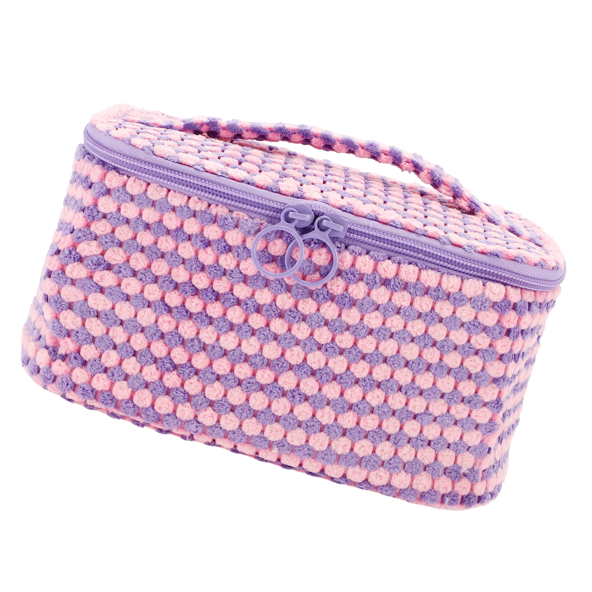 Unique Bargains 1Pc Women Plush Travel Storage Makeup Bag for Outdoor Activities Purple