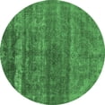 thumbnail image 1 of Ahgly Company Indoor Round Oriental Emerald Green Industrial Area Rugs, 7' Round, 1 of 4