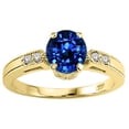 thumbnail image 2 of Tommaso Design� Round 7mm Created Blue Sapphire Engagement Ring, 2 of 9