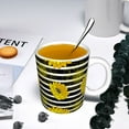 thumbnail image 5 of Yiaed Sunflowers On Black And White Stripes Print Ceramics Coffee,Large Handle Design,Extra Large Tea and Coffee Cup for Office and Home Mugs, 5 of 6