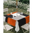 thumbnail image 3 of Square Outdoor Tablecloth with Umbrella Hole Burnt Orange Black Grey Outside Table Cloth Waterproof Patio Table Cover Modernism Art Geometric Zipper Tablecloths for Picnic Party Camping 60x60 Inch, 3 of 8