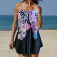 thumbnail image 1 of WILLBEST Robe avec Soutien-Gorge Intégré Maillot de Bain pour Femme Tankini 2 Pcs Maillot de Bain Normal Dos Nu 2 Pcs Imprimé Réglable Couleur d'Impression Rembourré à Bretelles Maillots de Bain Aguichant Tenue de Plage, 1 of 6
