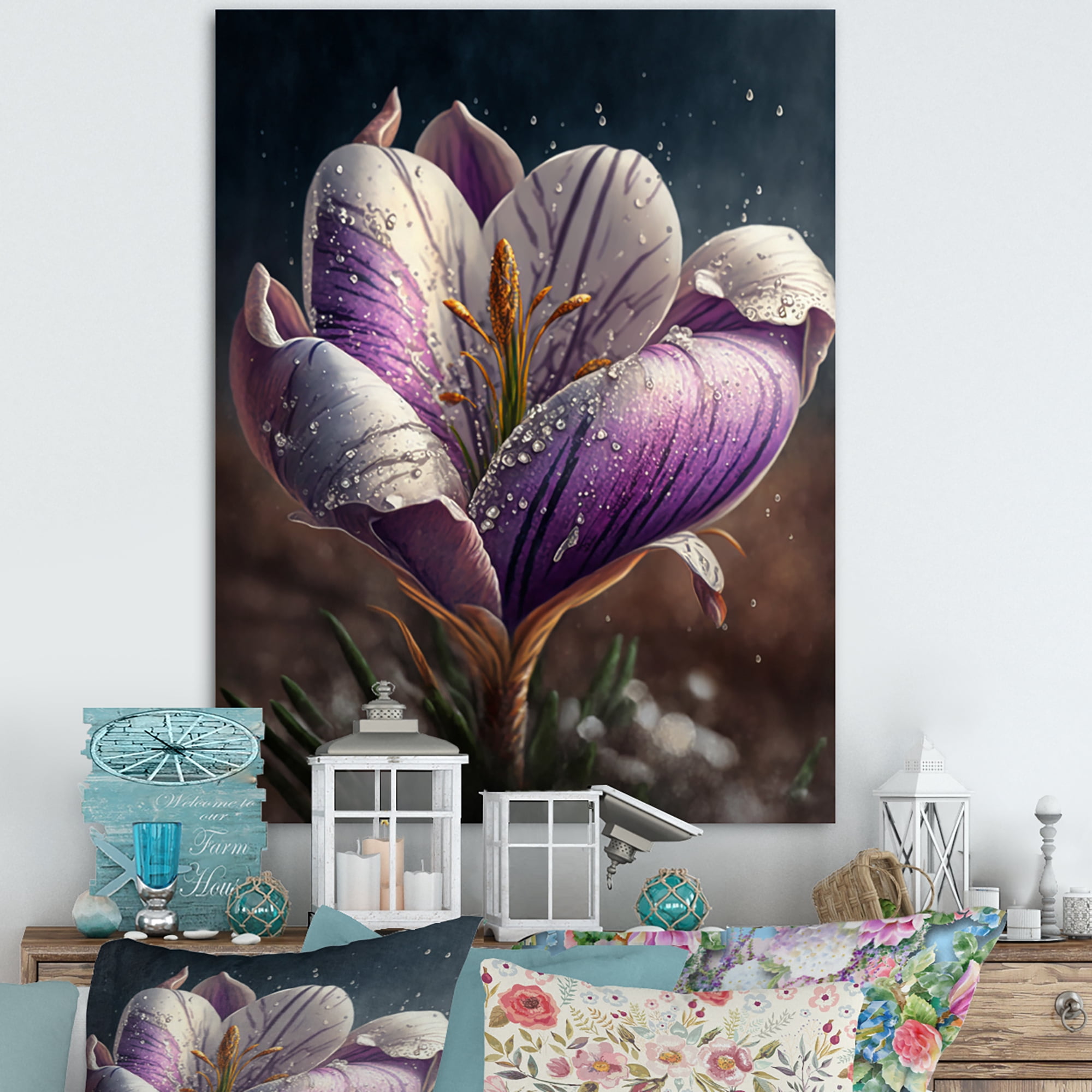 Designart Blooming Crocus I Canvas Wall Art