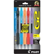 Pilot G2 Premium Retractable Gel Ink Rolling Ball Pen, Fine Point, Assorted Ink, 5 Count (12490)