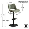 thumbnail image 2 of YOUNIKE Faux Leather Upholstered Bar stools Set of 2, Adjustable Swivel Bar Chair, Counter Height Chairs with Back and Footrest, Olive Green, 2 of 13